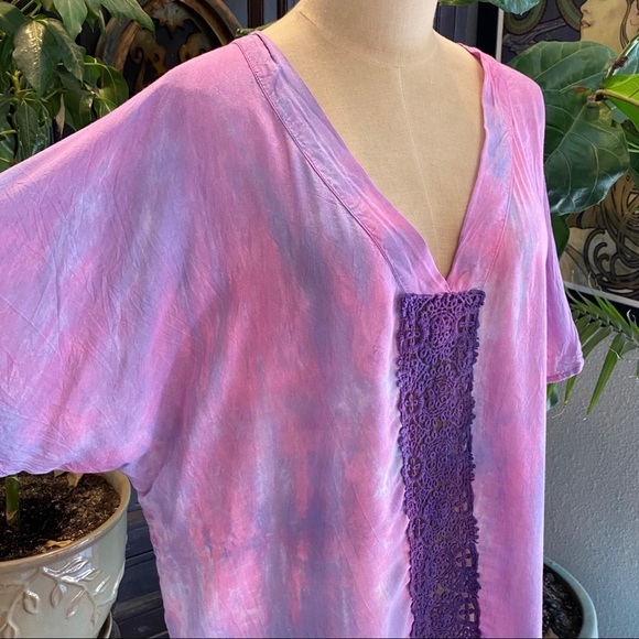 Revolve Gypsy 05 tie dye caftan Dolan tunic top - Picture 7 of 13